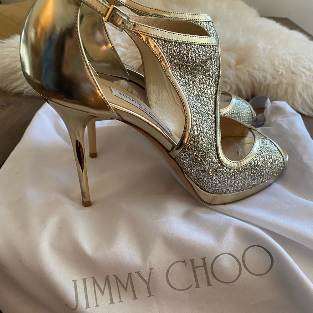 Jimmy Choo Gold Metallic Heels
